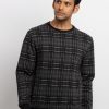 Mens Checkered Round Neck Sweatshirt
