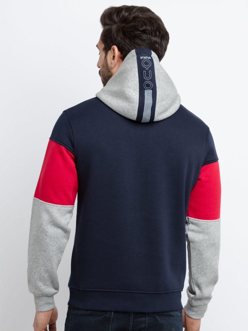 Mens Colour Blocking Hooded Sweatshirt
