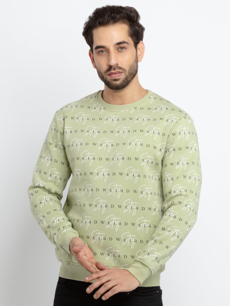 Mens All Over Printed Round Neck Sweatshirt