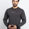 Mens Regular Fit Round Neck Striped T-Shirt