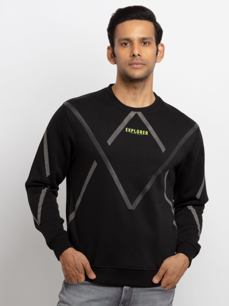 Mens Printed Round Neck Sweatshirt