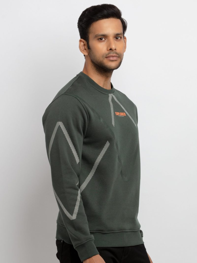 Mens Printed Round Neck Sweatshirt