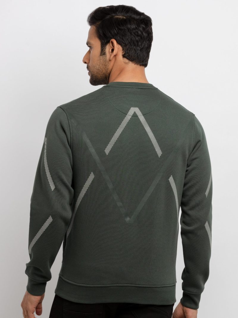 Mens Printed Round Neck Sweatshirt