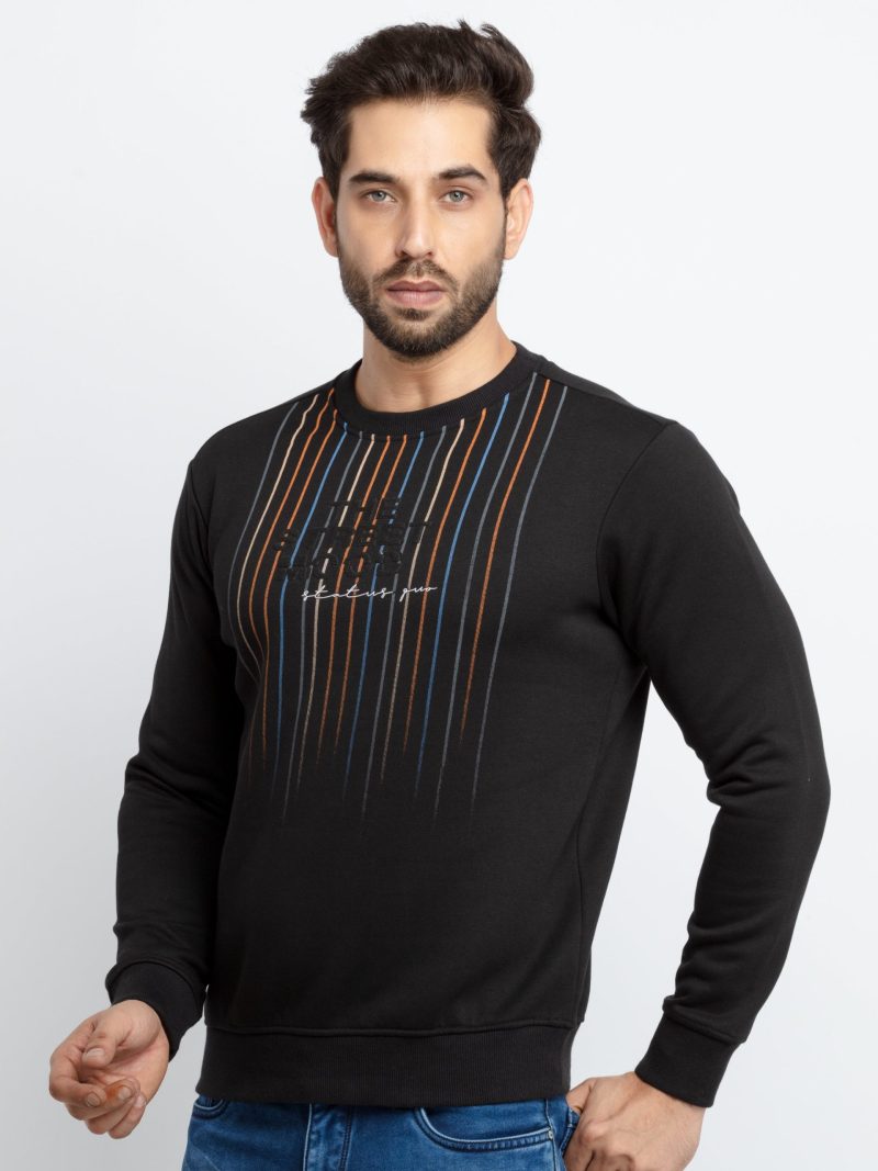 Mens Printed Round Neck Sweatshirt