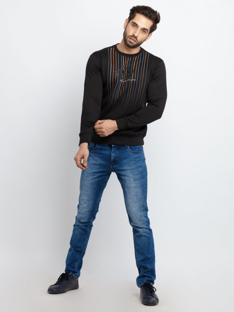 Mens Printed Round Neck Sweatshirt