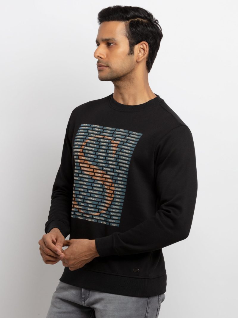Mens Printed Round Neck Sweatshirt