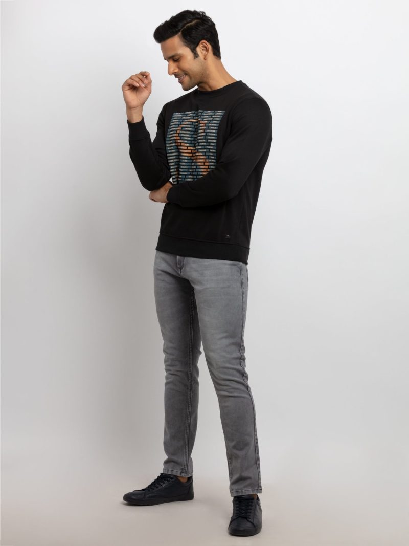 Mens Printed Round Neck Sweatshirt