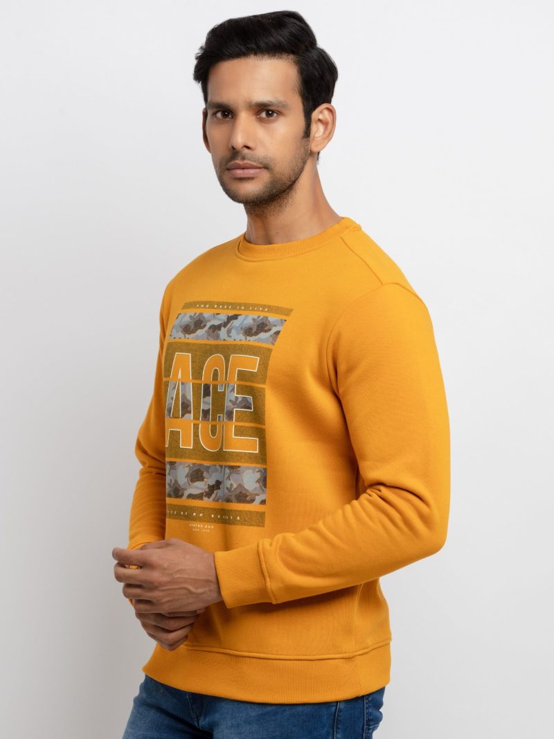 Mens Printed Round Neck Sweatshirt