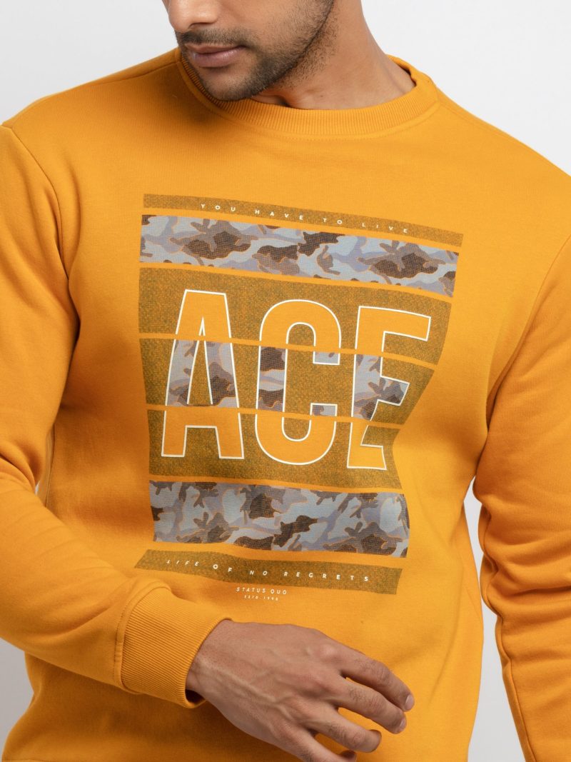Mens Printed Round Neck Sweatshirt
