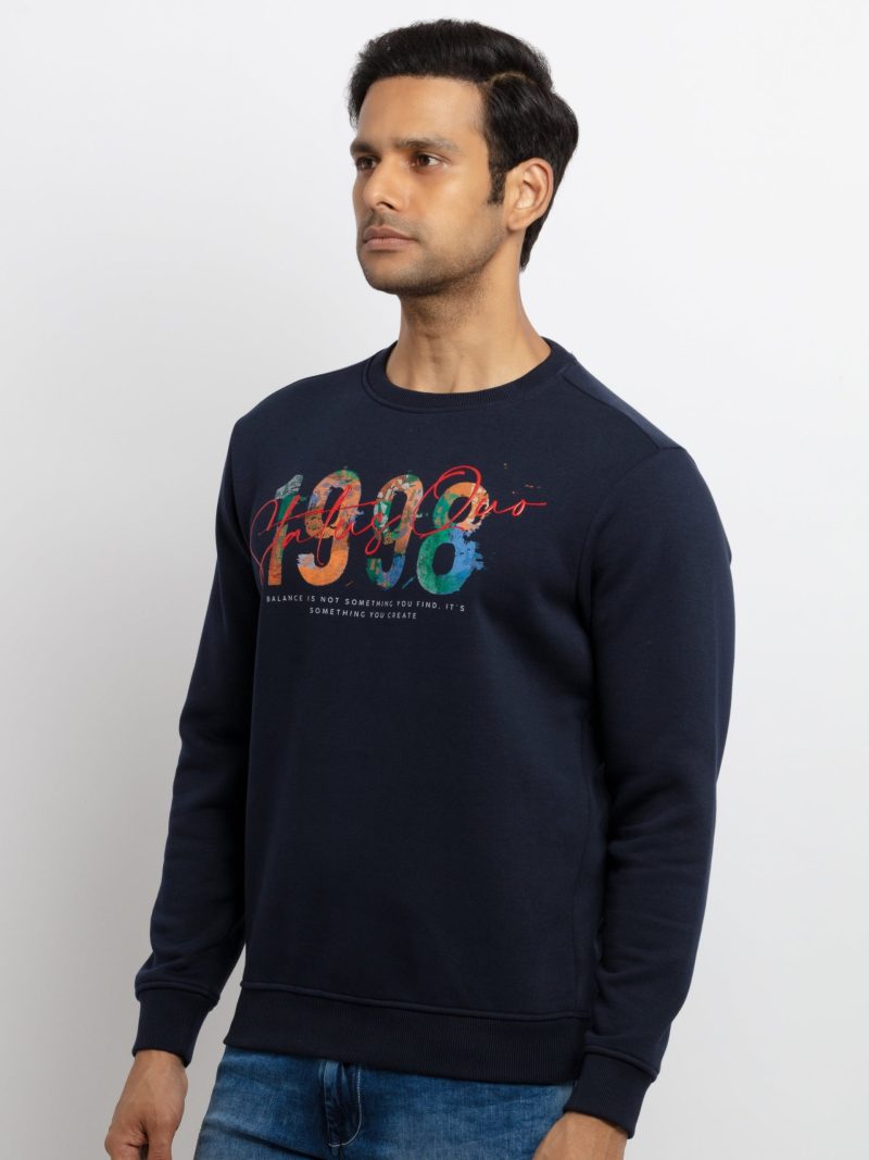 Mens Printed Round Neck Sweatshirt