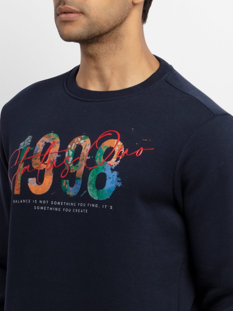 Mens Printed Round Neck Sweatshirt
