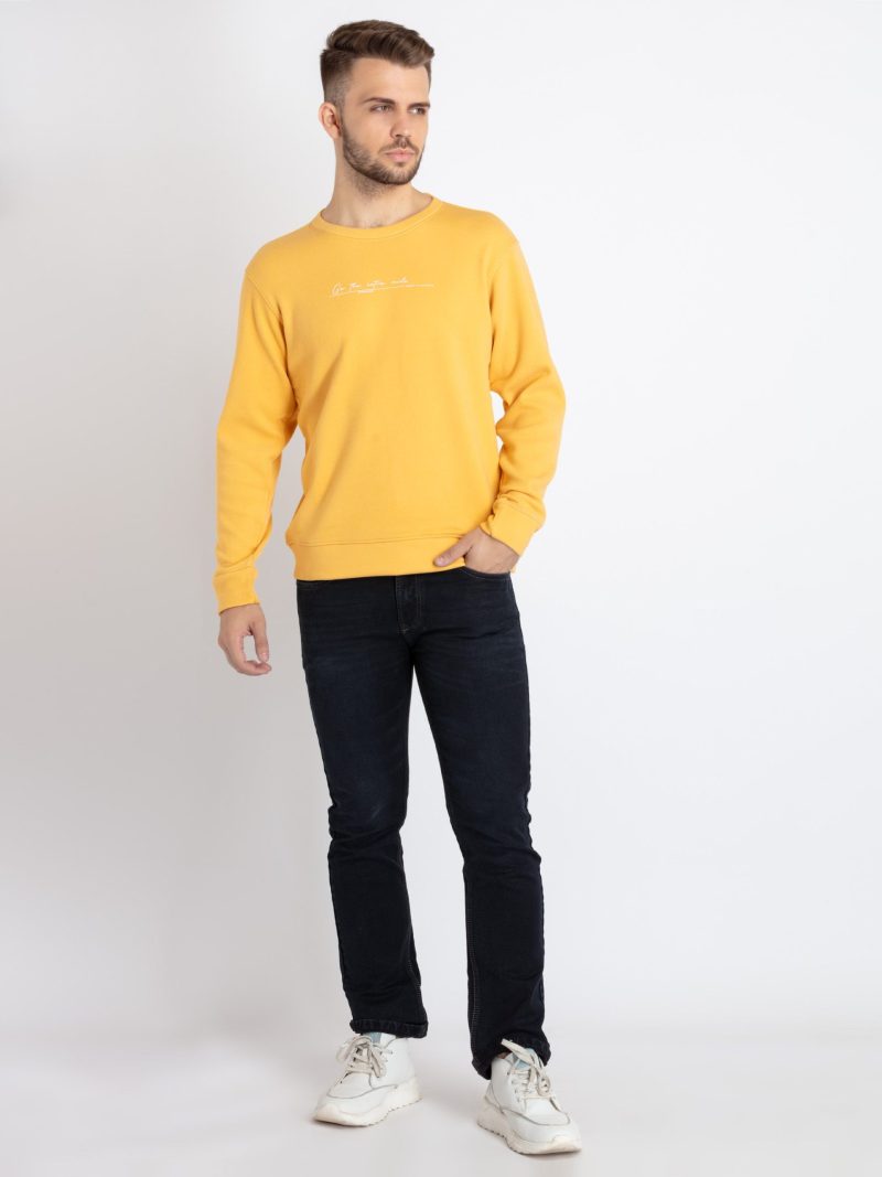 Mens Solid Round Neck Sweatshirt