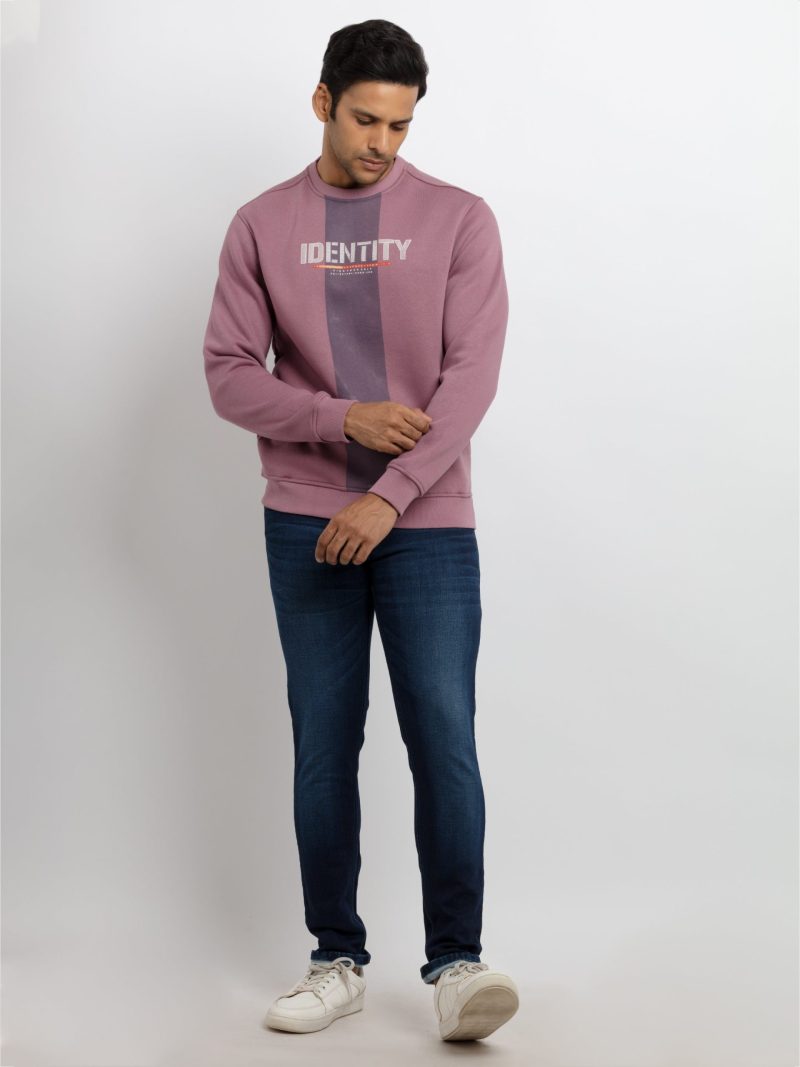 Mens Printed Round Neck Sweatshirt
