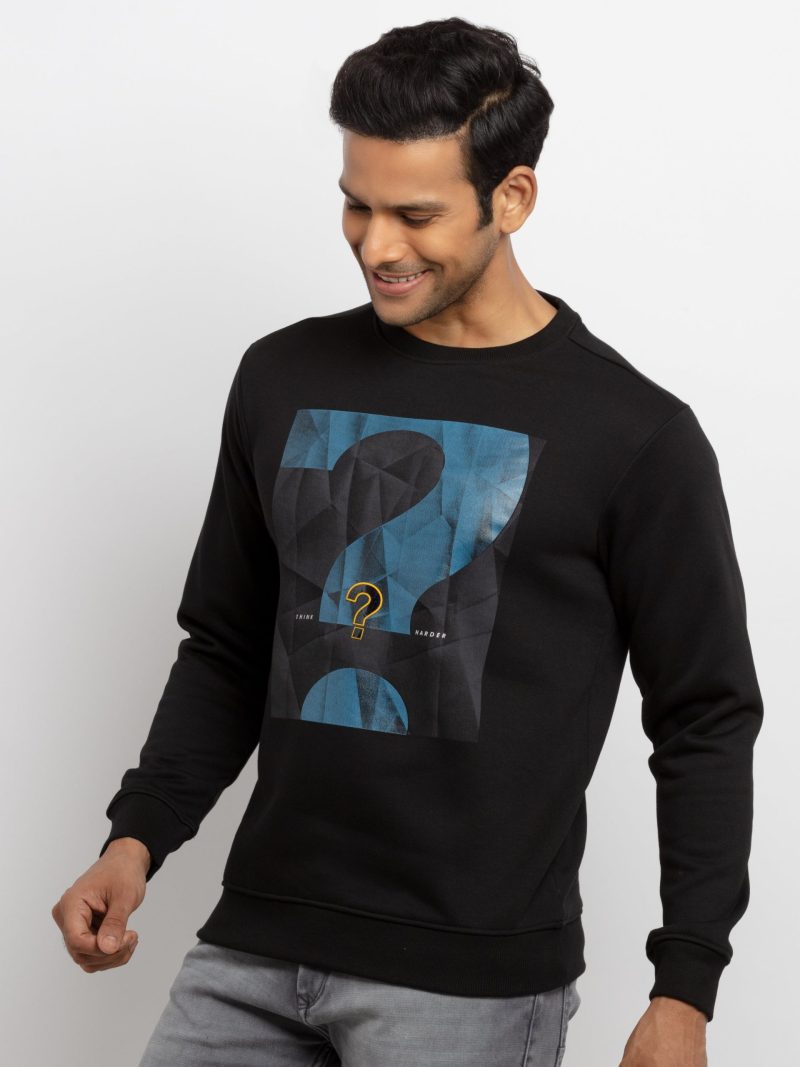 Mens Printed Round Neck Sweatshirt