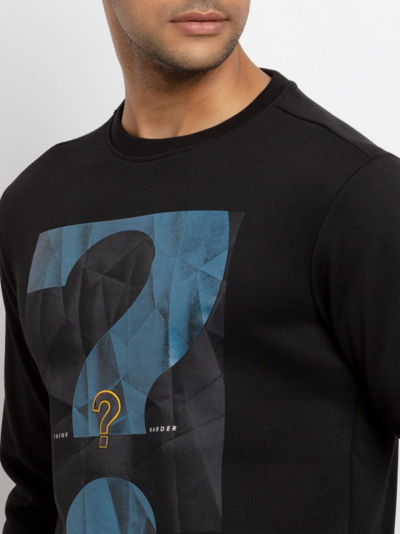 Mens Printed Round Neck Sweatshirt