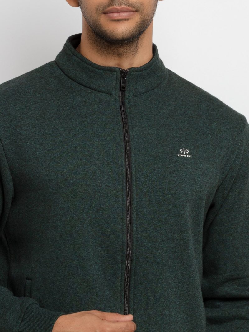 Mens Solid High Neck Sweatshirt