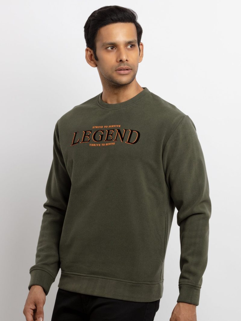 Mens Printed Round Neck Sweatshirt