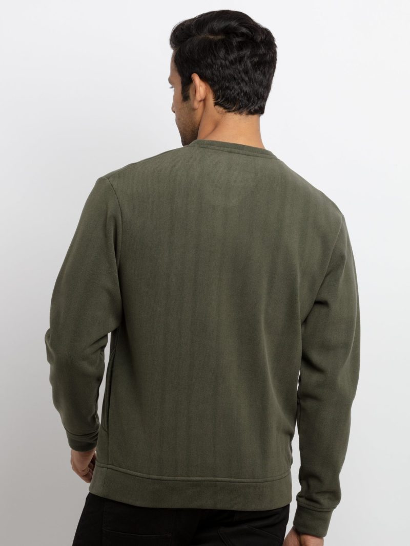 Mens Printed Round Neck Sweatshirt