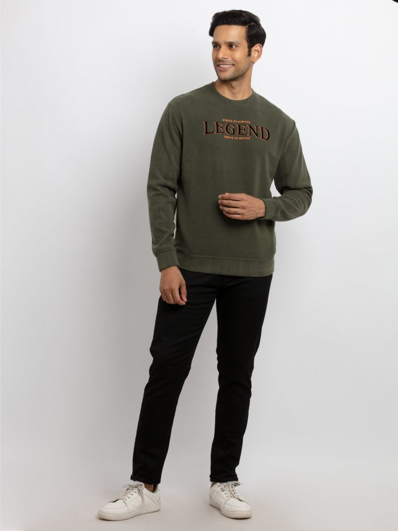 Mens Printed Round Neck Sweatshirt