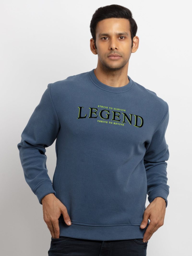 Mens Printed Round Neck Sweatshirt