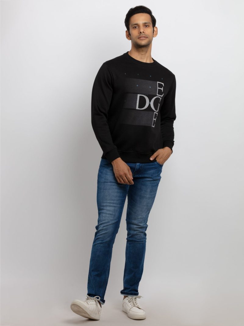 Mens Printed Round Neck Sweatshirt