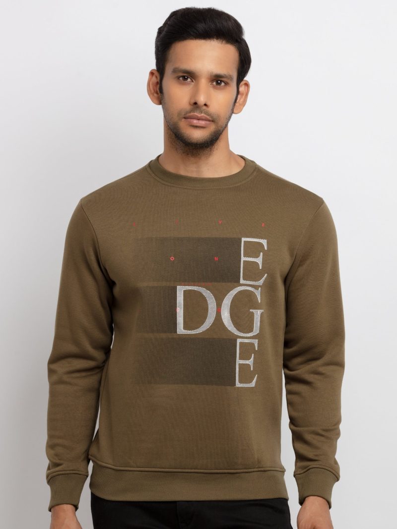 Mens Printed Round Neck Sweatshirt