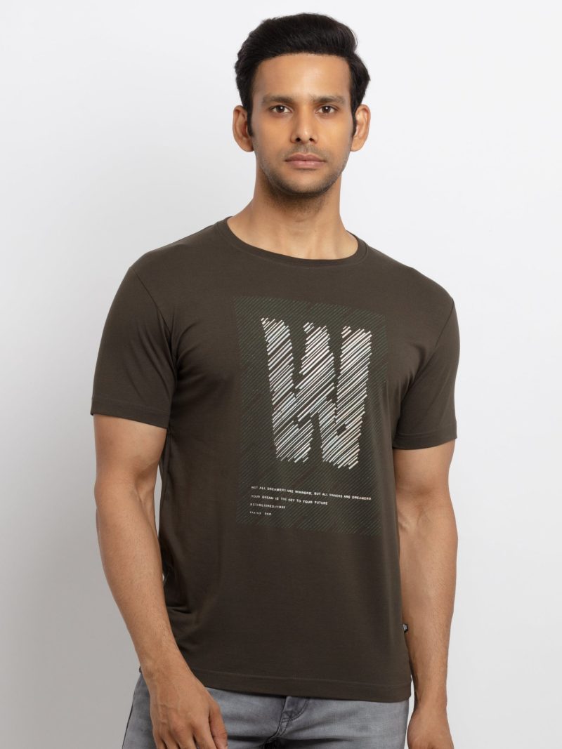 Mens Printed Round Neck Sweatshirt