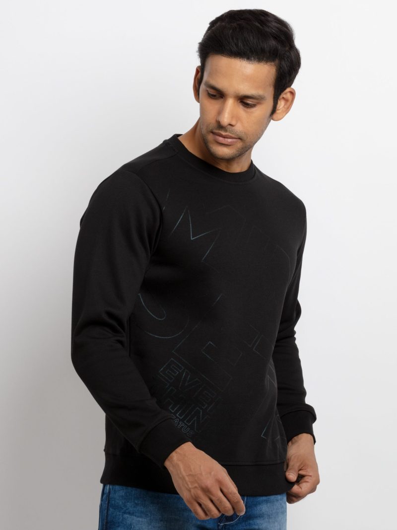 Mens Printed Round Neck Sweatshirt