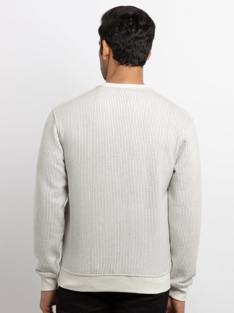 Mens Striped Round Neck Sweatshirt