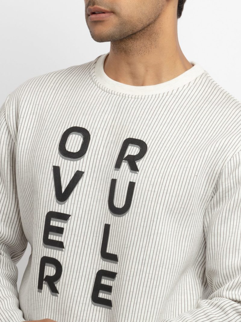 Mens Striped Round Neck Sweatshirt
