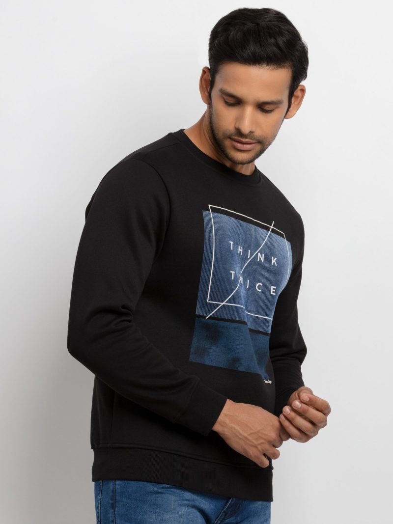 Mens Printed Round Neck Sweatshirt