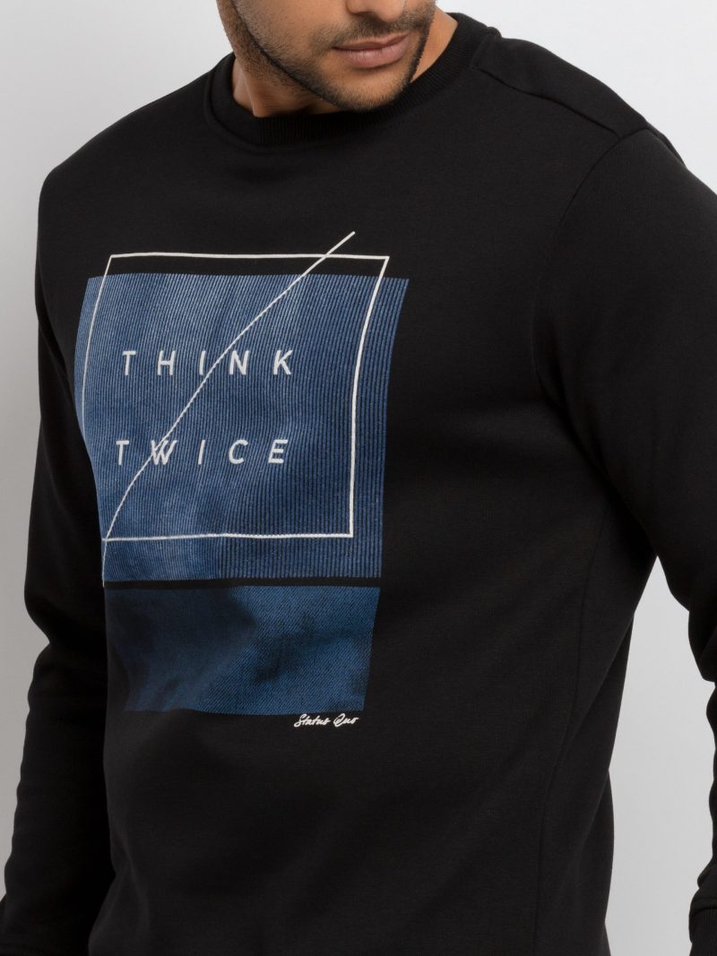 Mens Printed Round Neck Sweatshirt