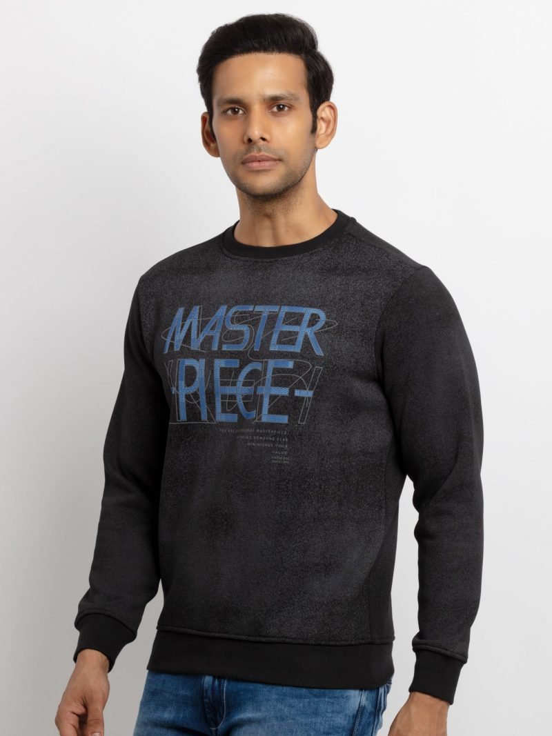Mens Printed Round Neck Sweatshirt