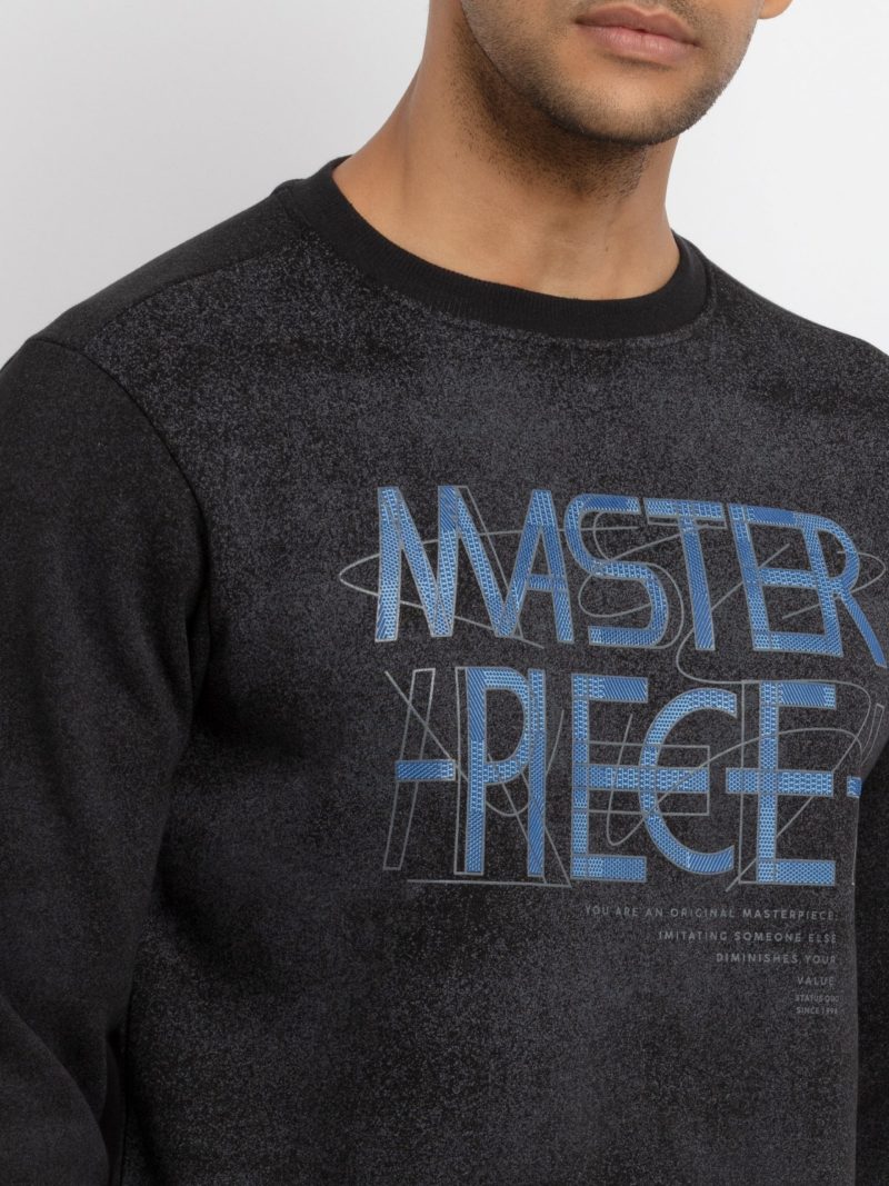 Mens Printed Round Neck Sweatshirt