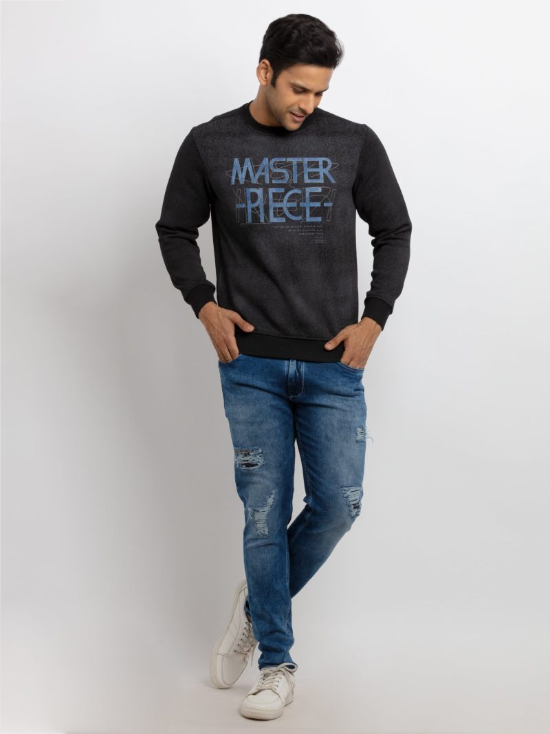 Mens Printed Round Neck Sweatshirt