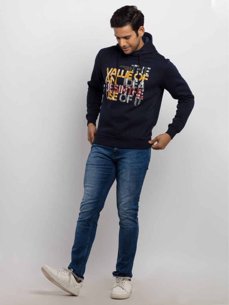 Mens Printed Hooded Sweatshirt