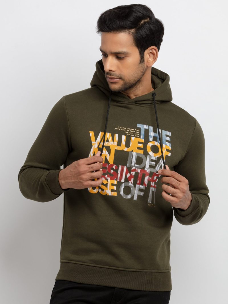 Mens Printed Hooded Sweatshirt