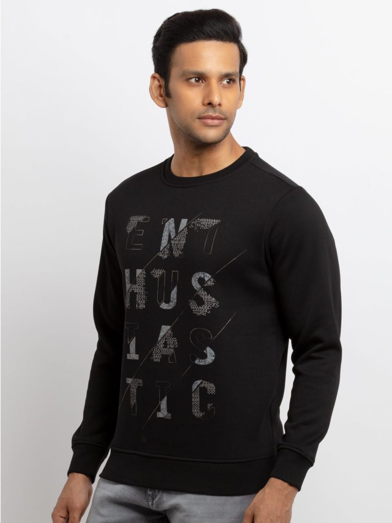 Mens Printed Round Neck Sweatshirt