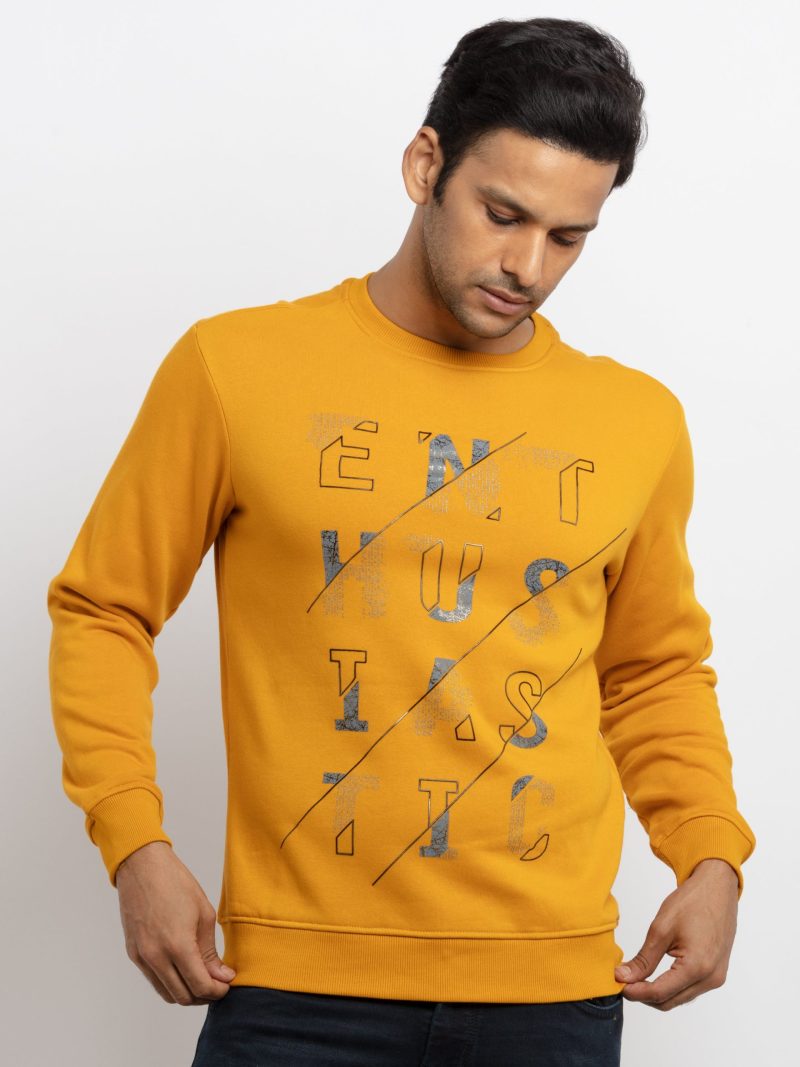 Mens Printed Round Neck Sweatshirt