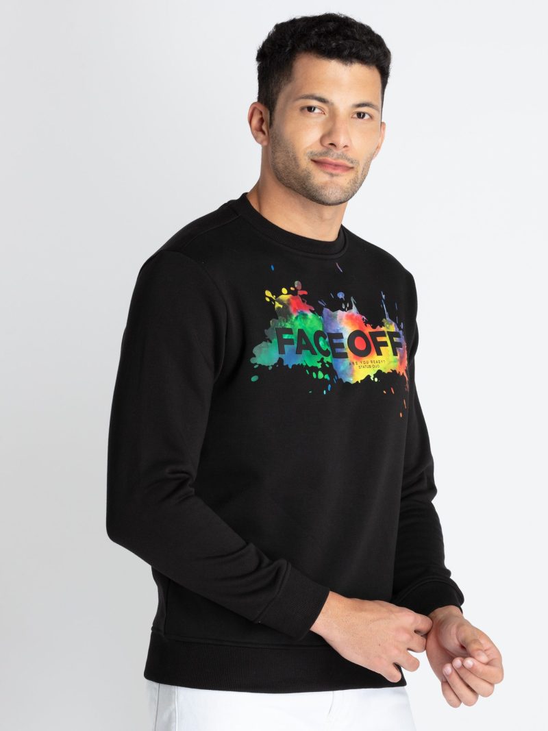 Mens Printed Round Neck Sweatshirt