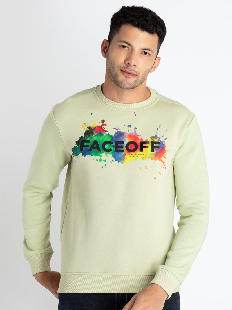 Mens Printed Round Neck Sweatshirt