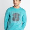 Mens Printed Round Neck Sweatshirt