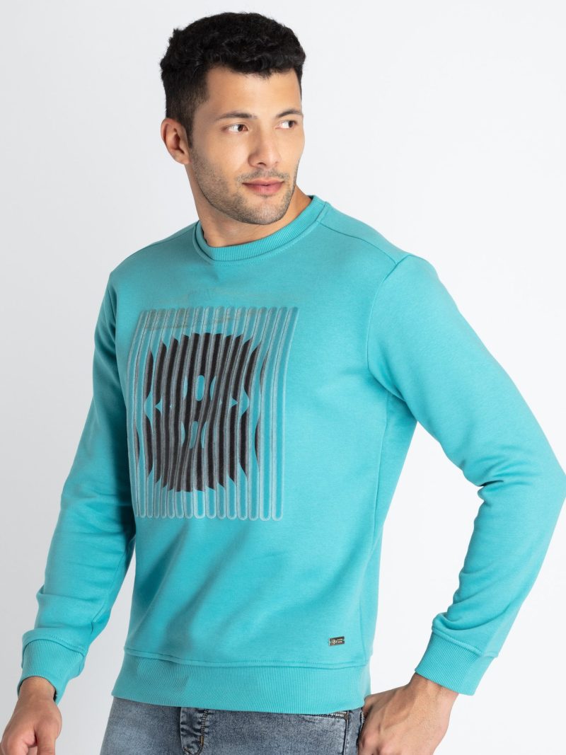 Mens Printed Round Neck Sweatshirt