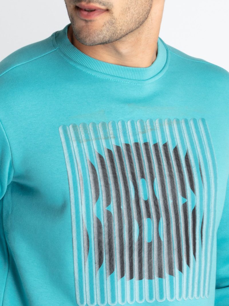 Mens Printed Round Neck Sweatshirt