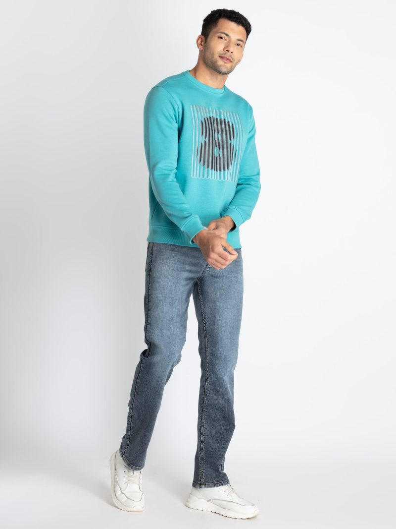 Mens Printed Round Neck Sweatshirt