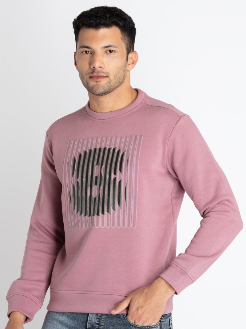 Mens Printed Round Neck Sweatshirt