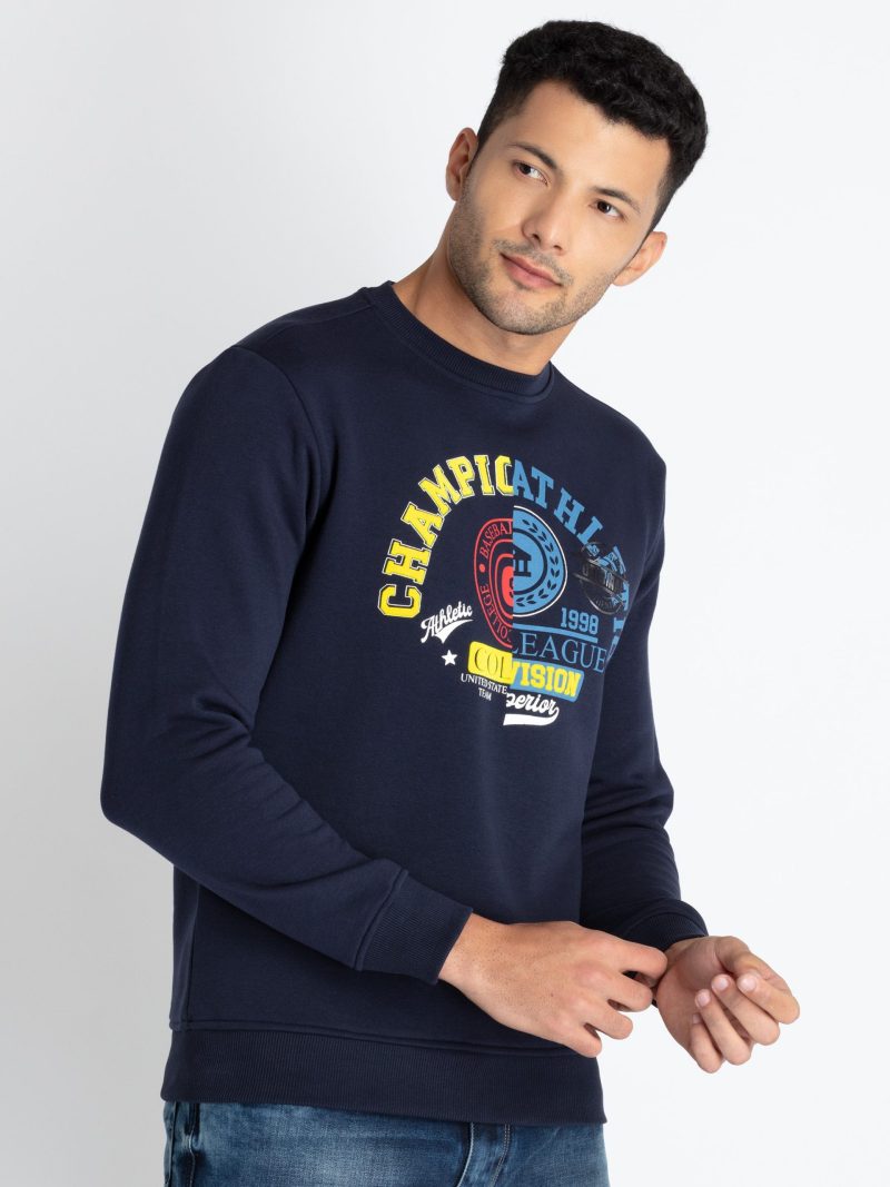 Mens Printed Round Neck Sweatshirt