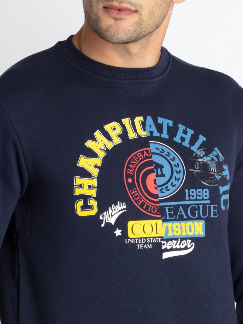 Mens Printed Round Neck Sweatshirt