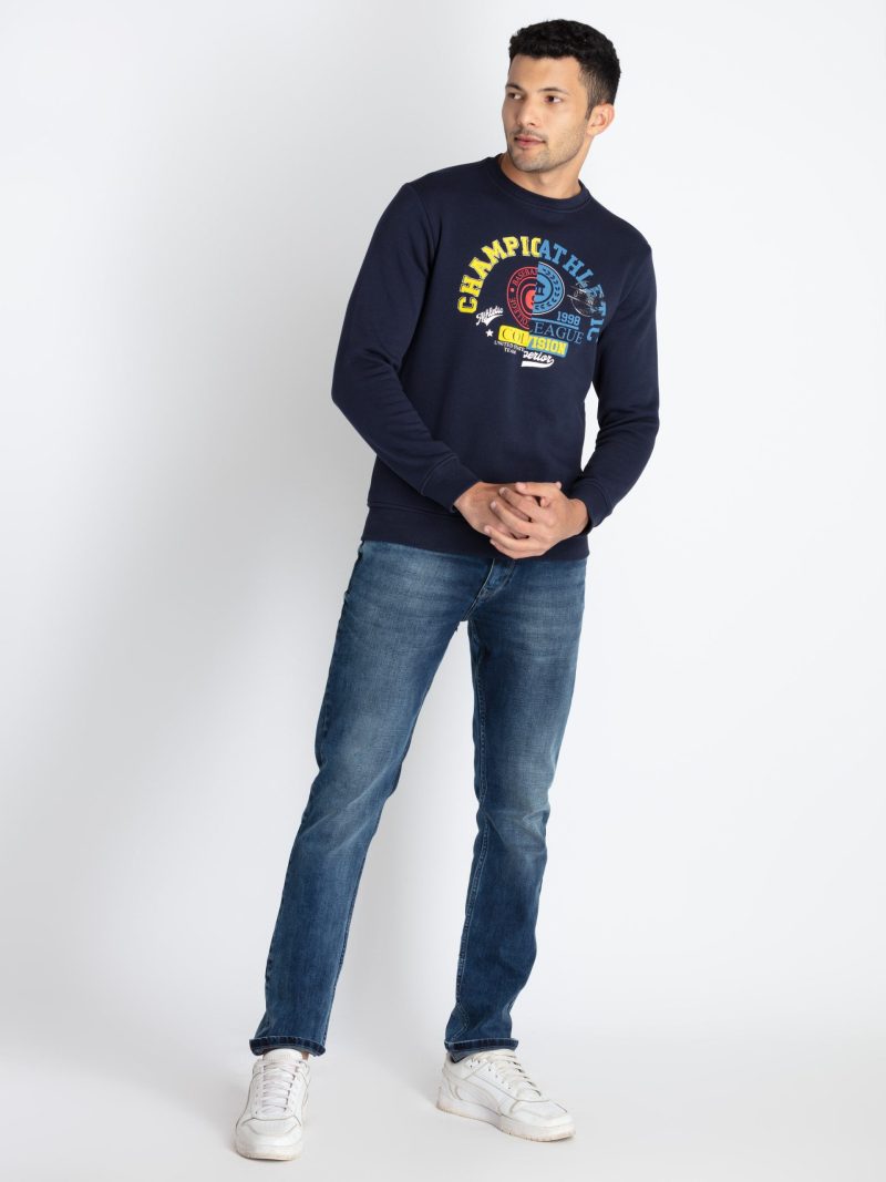 Mens Printed Round Neck Sweatshirt
