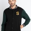 Mens Colourblocked Varsity Jacket
